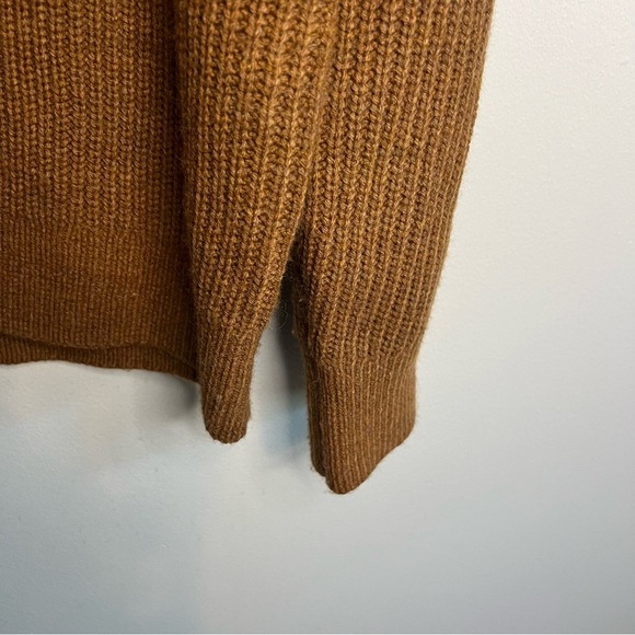 Gap Womens Wool Alpaca Blend Cable Knit Sweater Brown Sz L Mock Neck Oversized - Picture 5 of 11